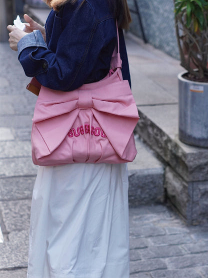 Pink Bow Shoulder Crossbody Bag