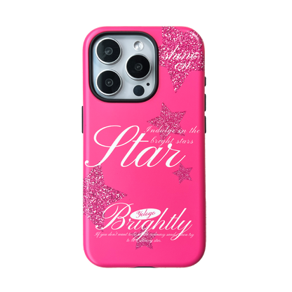 Pink Brightly Star Printed Double Layer Phone Case