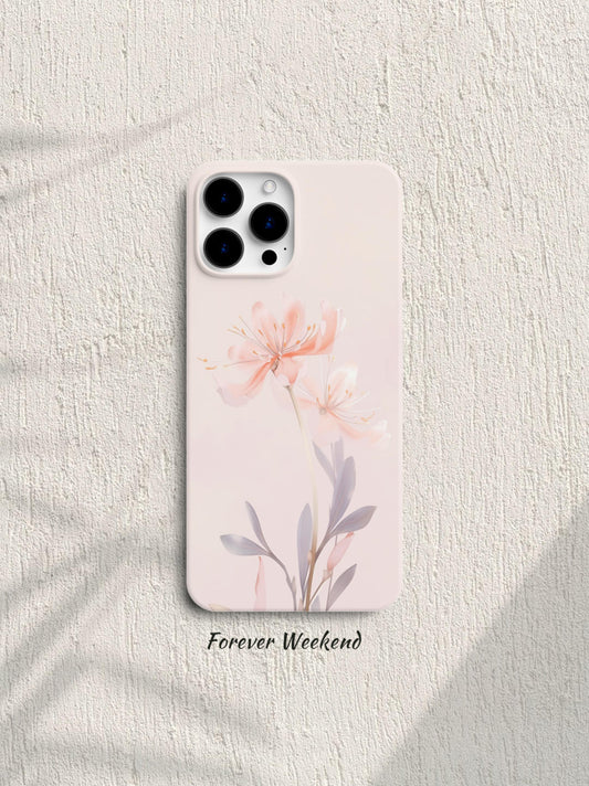 Pink Flower Printed Phone Case