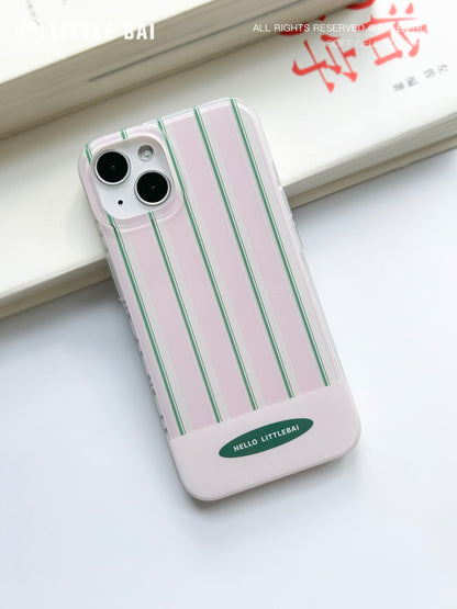 Pink Green Stripes Phone Case