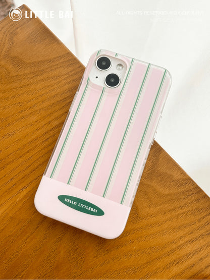 Pink Green Stripes Phone Case