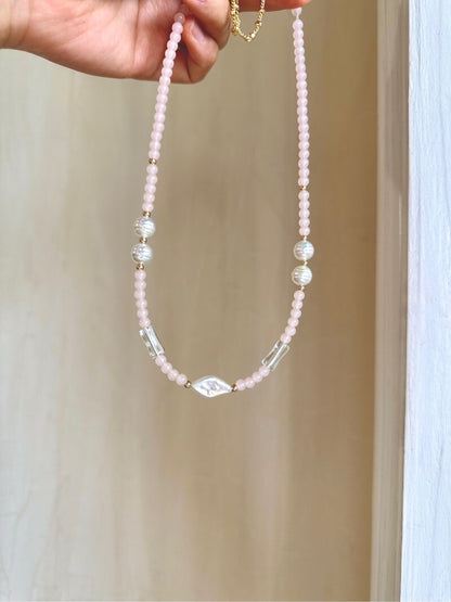 Pink Heart Pendant Layered Necklace