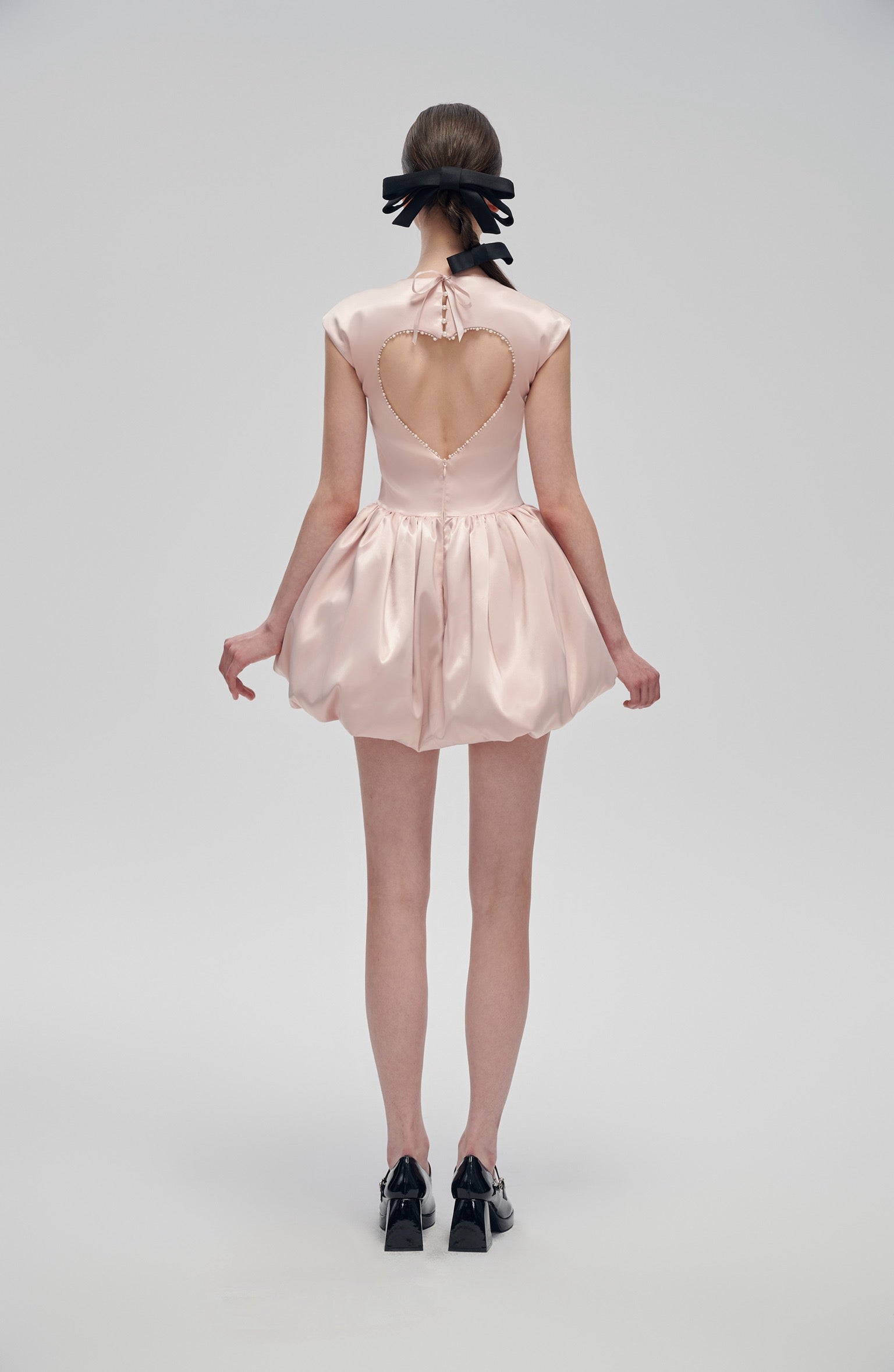 open heart back dress AREA Crystal Heart Back Dress