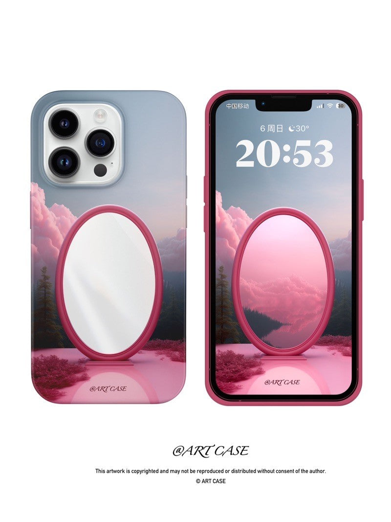 Pink Mirror Printed Phone Case
