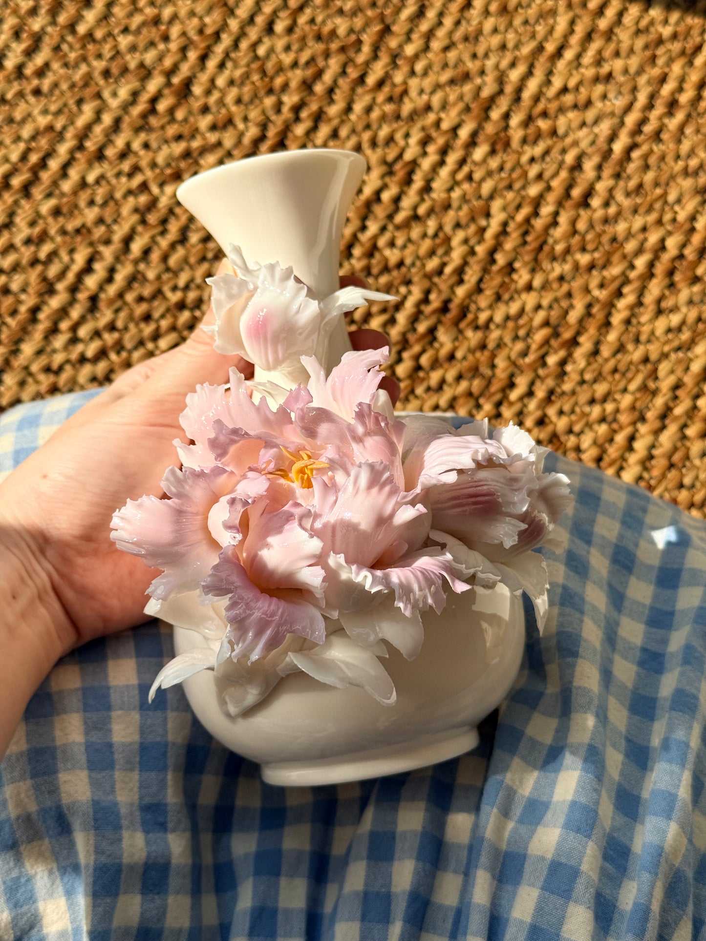 Pink Peony Ceramic Vase