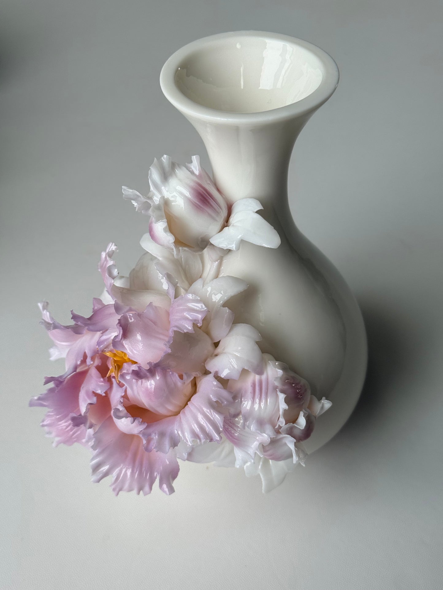 Pink Peony Ceramic Vase