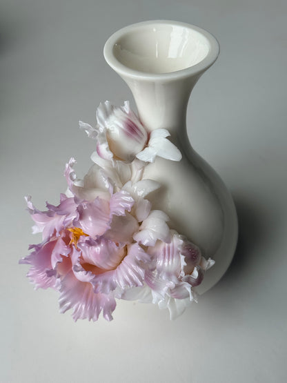 Pink Peony Ceramic Vase
