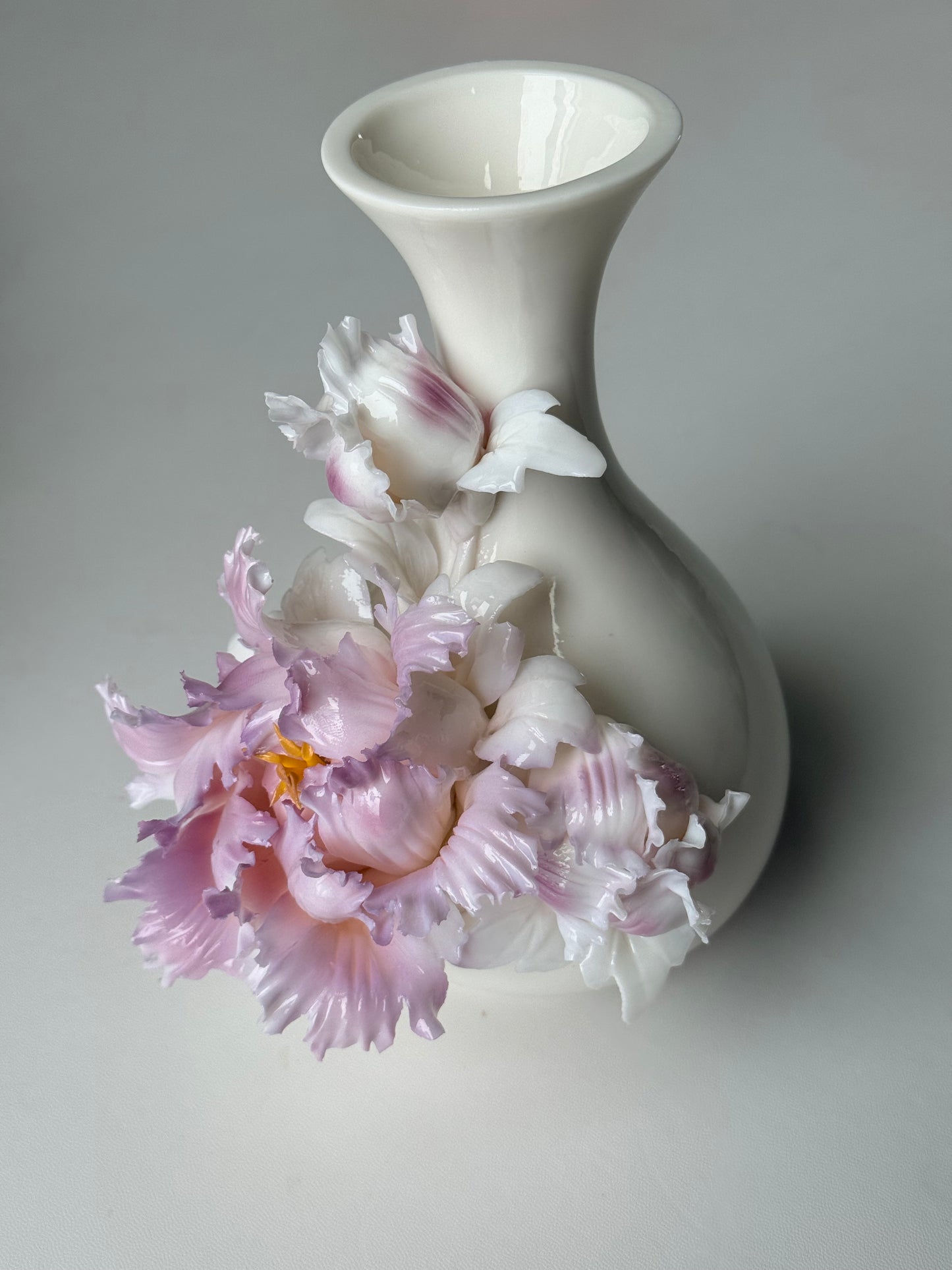 Pink Peony Ceramic Vase