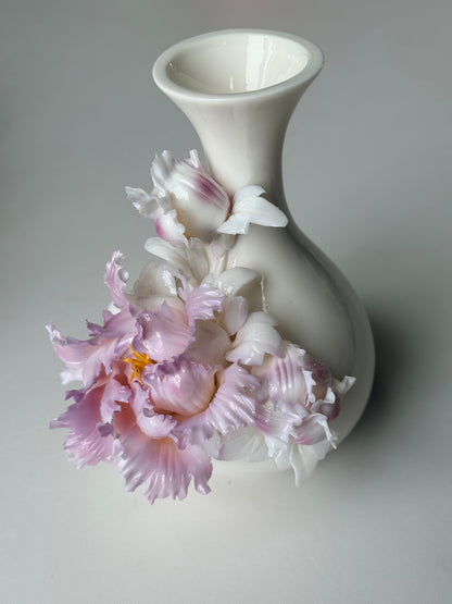 Pink Peony Ceramic Vase