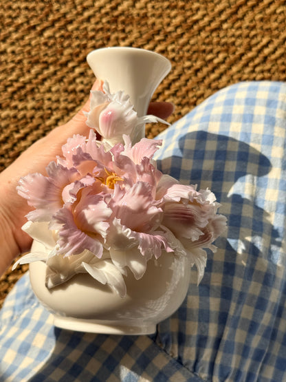 Pink Peony Ceramic Vase