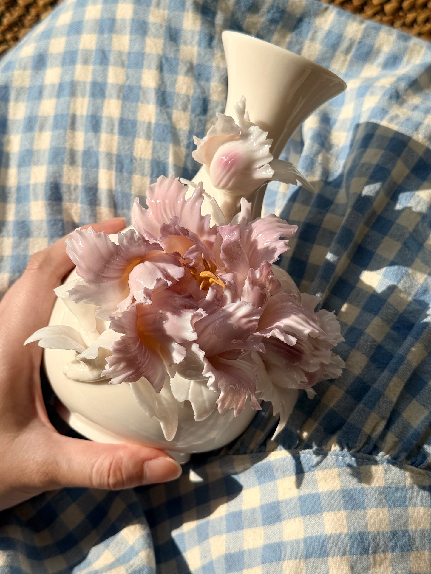 Pink Peony Ceramic Vase