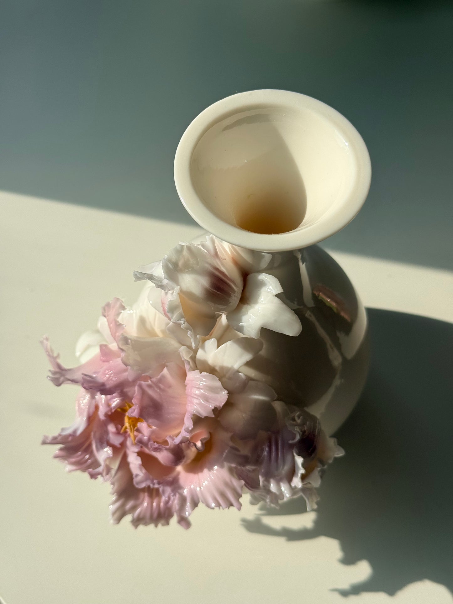 Pink Peony Ceramic Vase