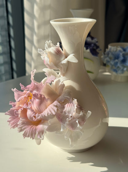 Pink Peony Ceramic Vase