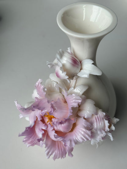 Pink Peony Ceramic Vase