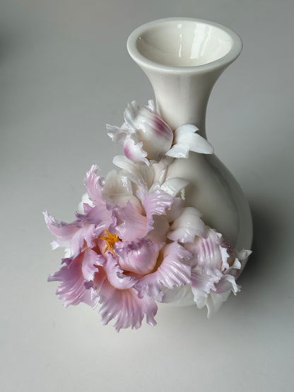 Pink Peony Ceramic Vase