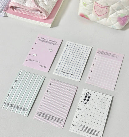 Pink Plaid Black Stars Binder Notebook