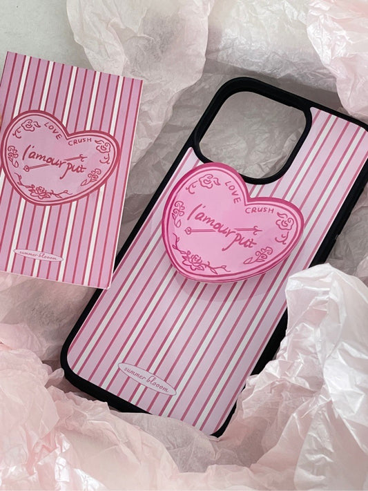 Pink Stripe Printed Phone Case