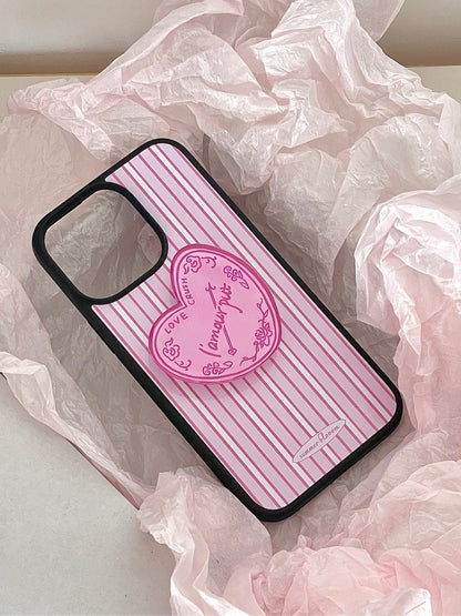 Pink Stripe Printed Phone Case