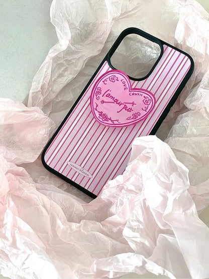 Pink Stripe Printed Phone Case