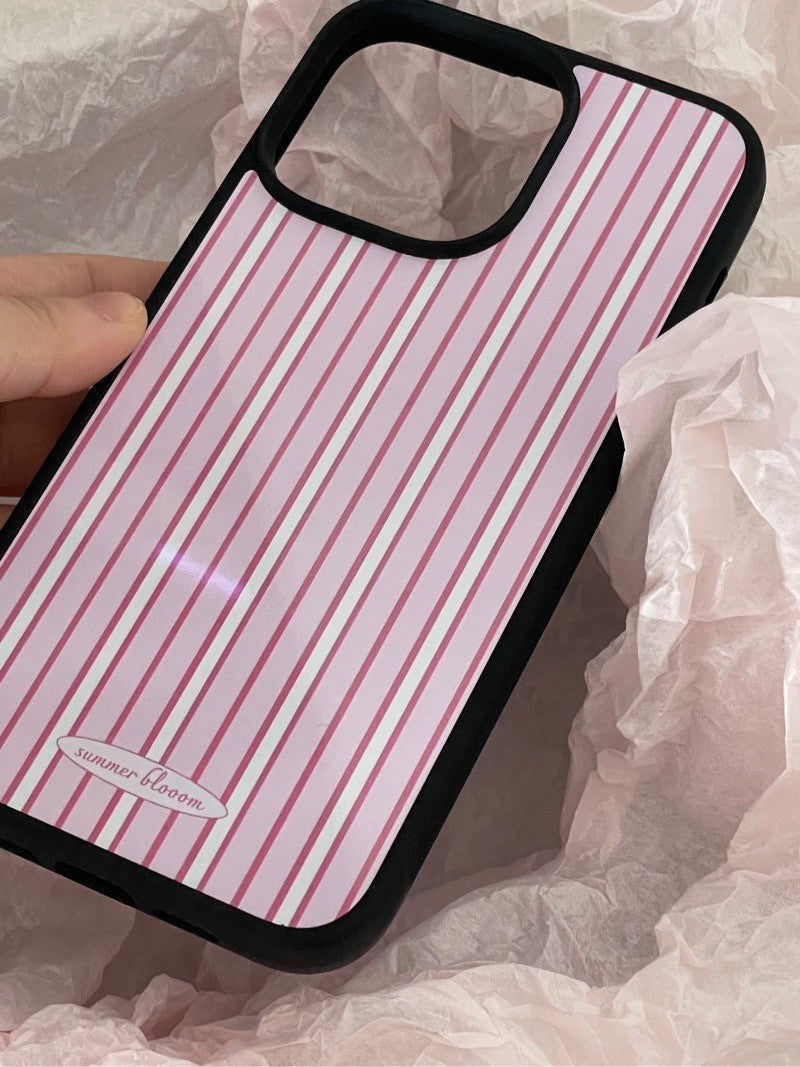 Pink Stripe Printed Phone Case