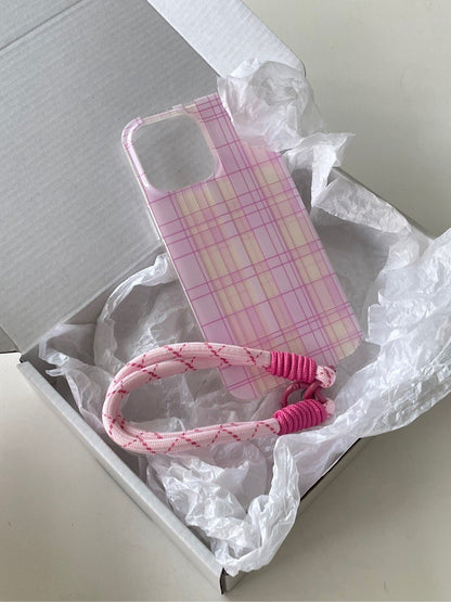 Pink Striped Plaid Phone Case