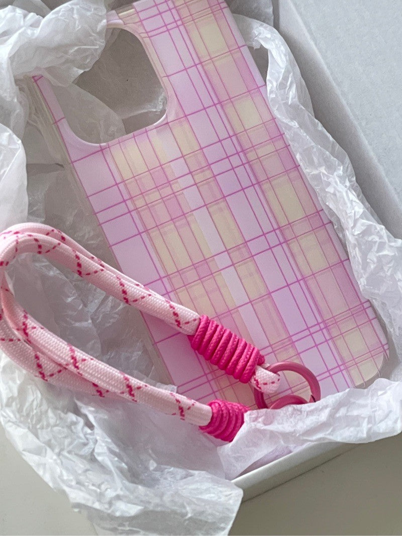 Pink Striped Plaid Phone Case