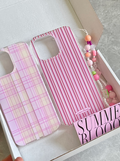 Pink Striped Plaid Phone Case