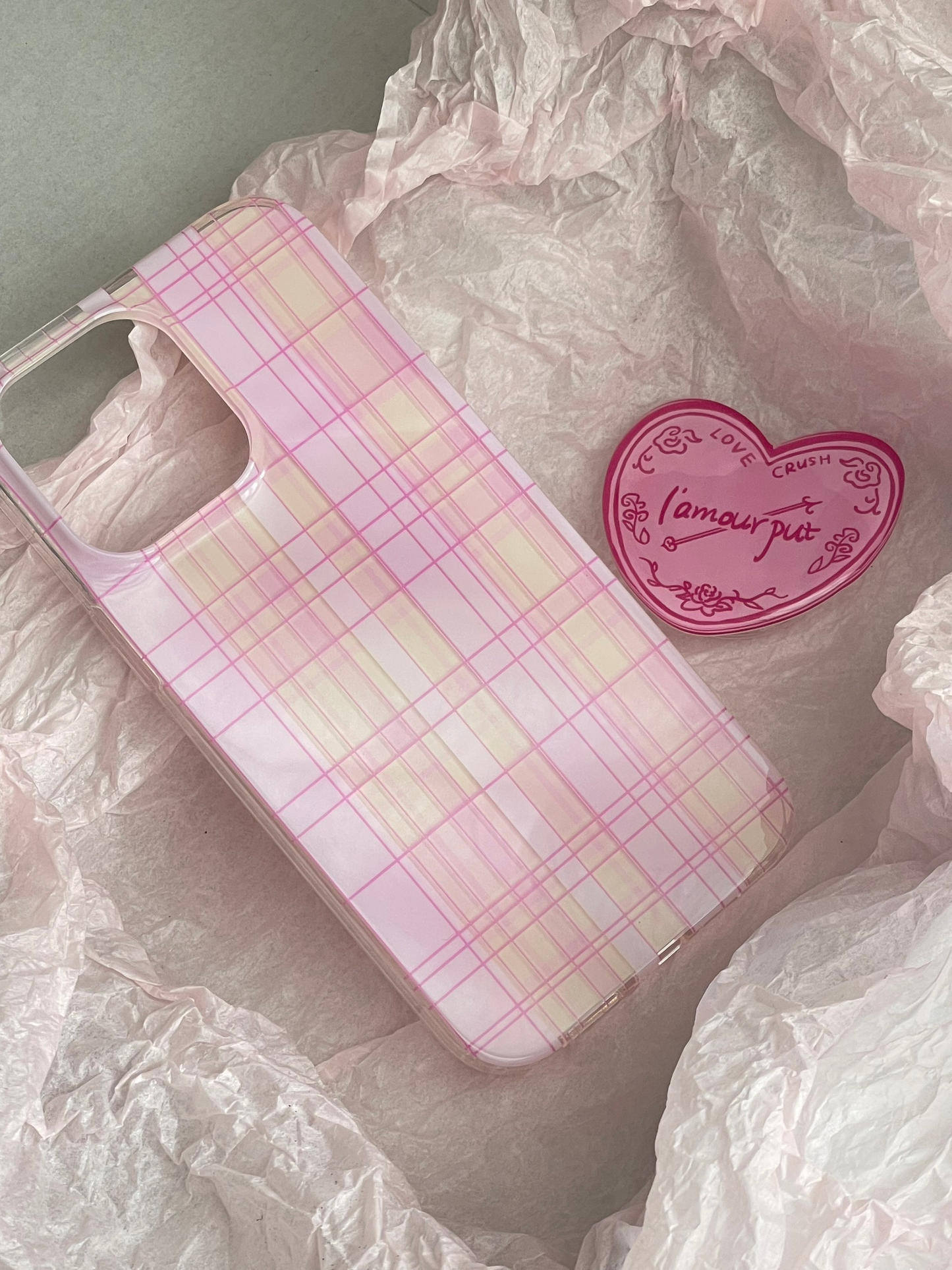 Pink Striped Plaid Phone Case