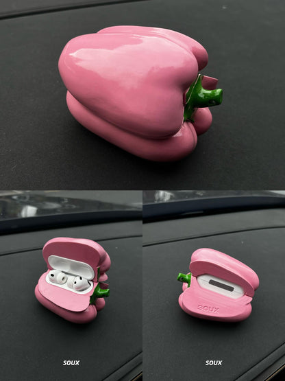 Pink Sweet Pepper AirPods Case | AirPods Case | Three Fleas