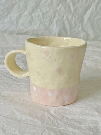 Pink Tulip Kitty Ceramic Cup Plate
