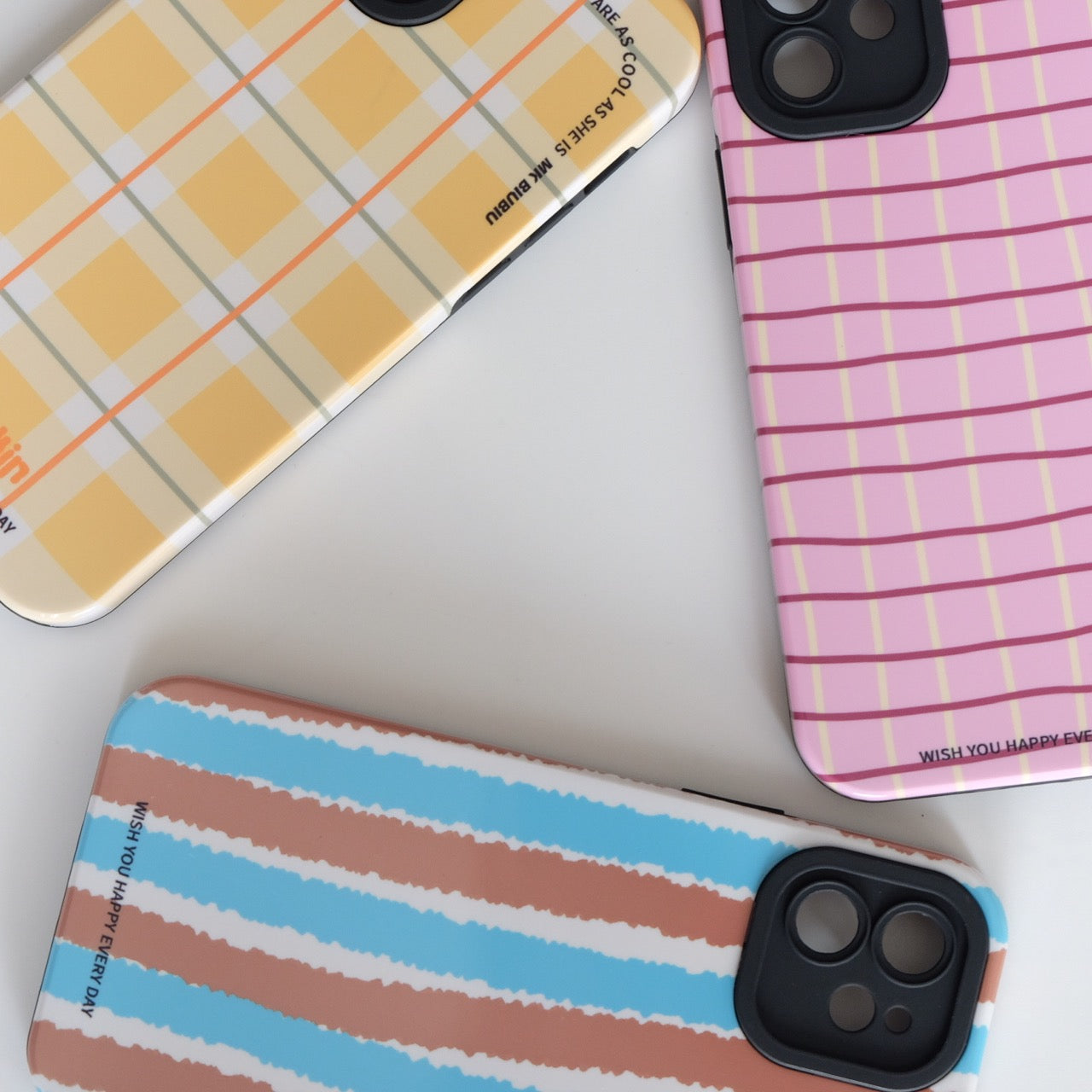 Pink Yellow Plaid Blue Stripe Phone Case