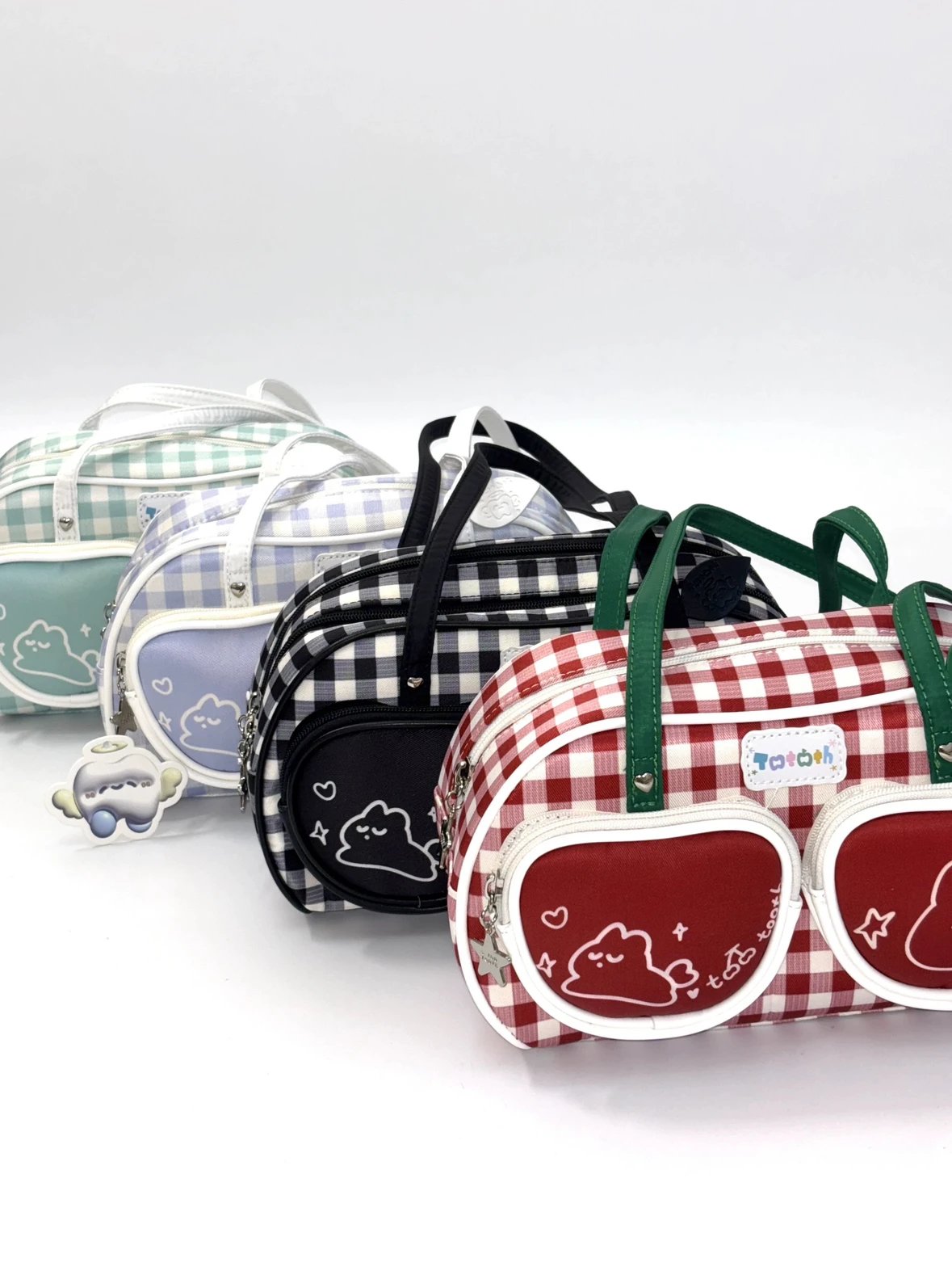 Plaid Cute Bunny Ita Pocket Shoulder Bag