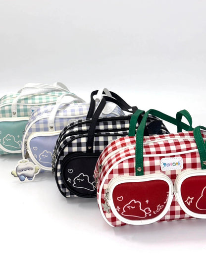 Plaid Cute Bunny Ita Pocket Shoulder Bag