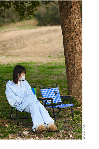 Plaid Foldable Outdoor Camp Chair