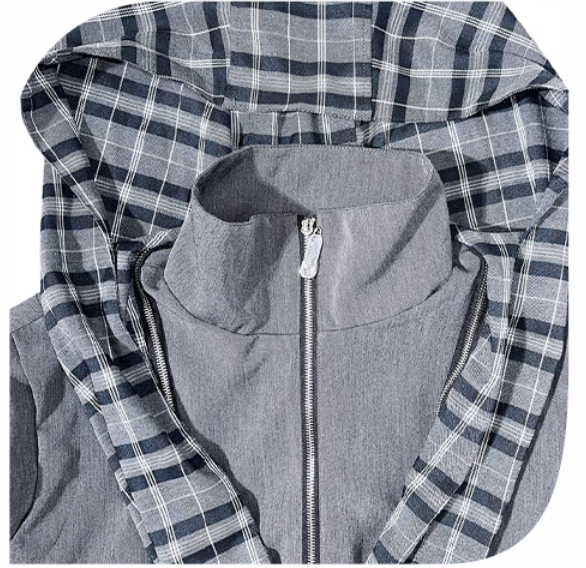 Plaid Patchwork Sweet-Cool Baseball Jacket