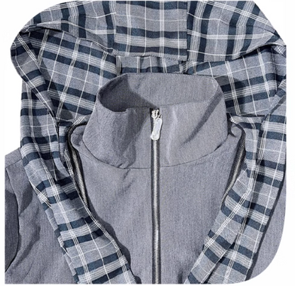 Plaid Patchwork Sweet-Cool Baseball Jacket