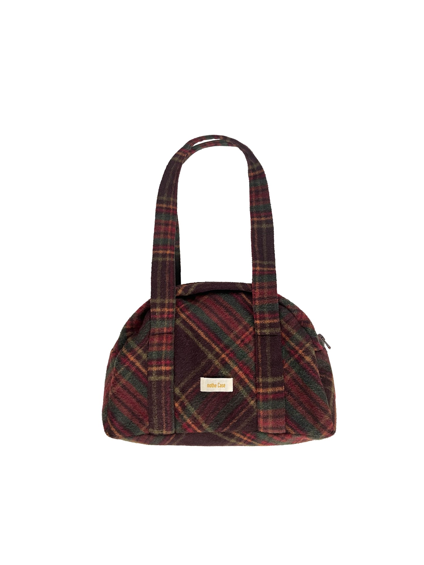 Plaid Tweed Boston Bag