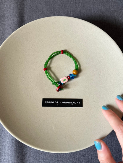 Playful Forest Color Block Beaded Bracelet