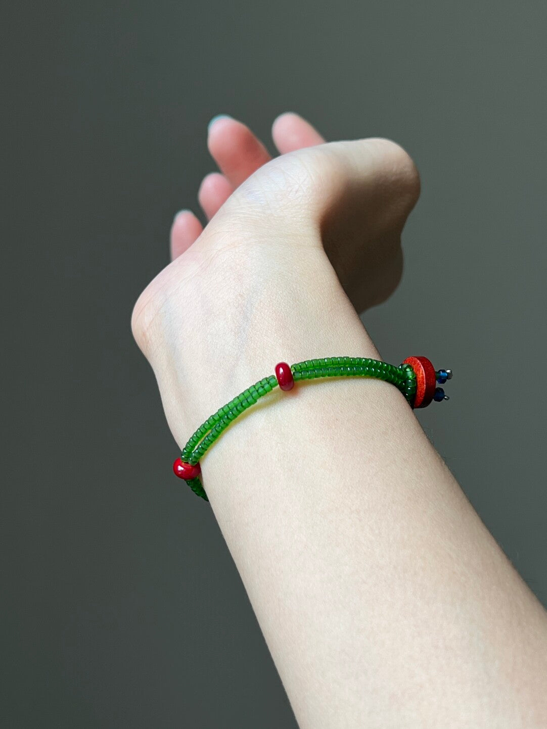 Playful Forest Color Block Beaded Bracelet