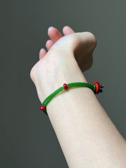 Playful Forest Color Block Beaded Bracelet