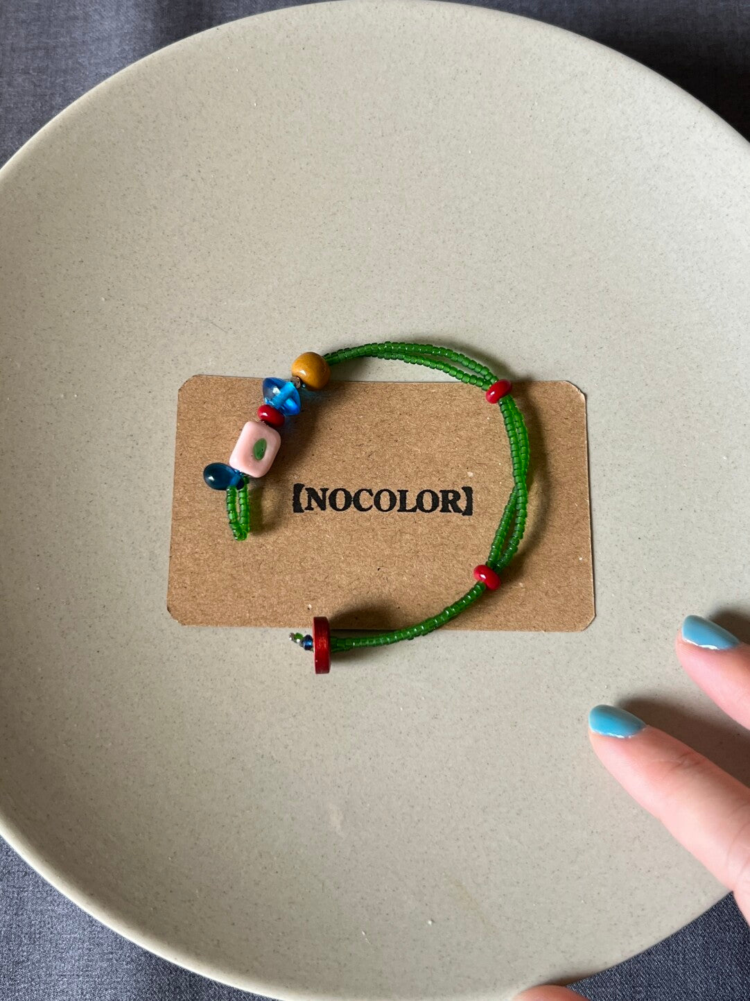 Playful Forest Color Block Beaded Bracelet