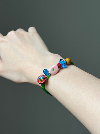 Playful Forest Color Block Beaded Bracelet