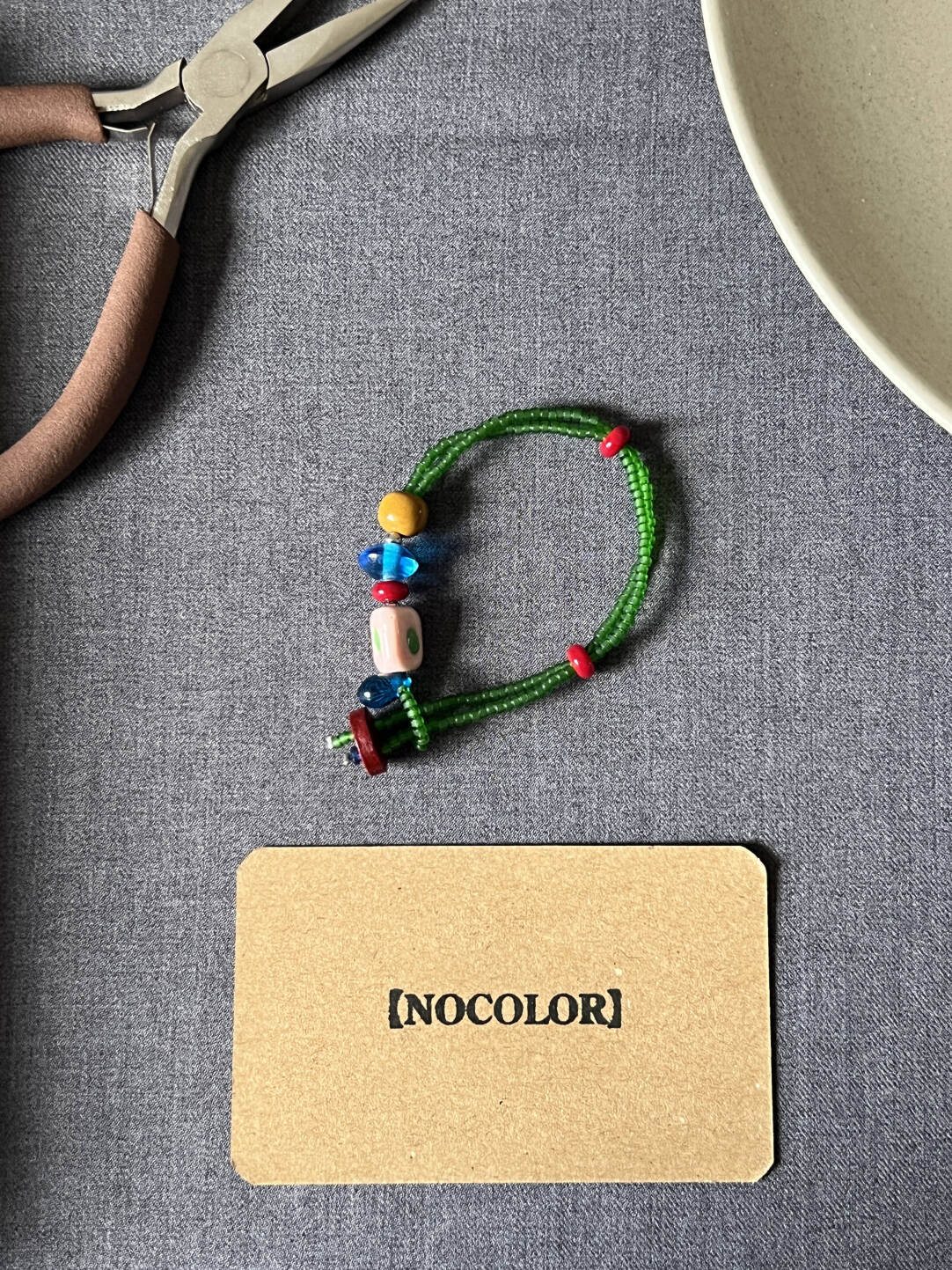 Playful Forest Color Block Beaded Bracelet