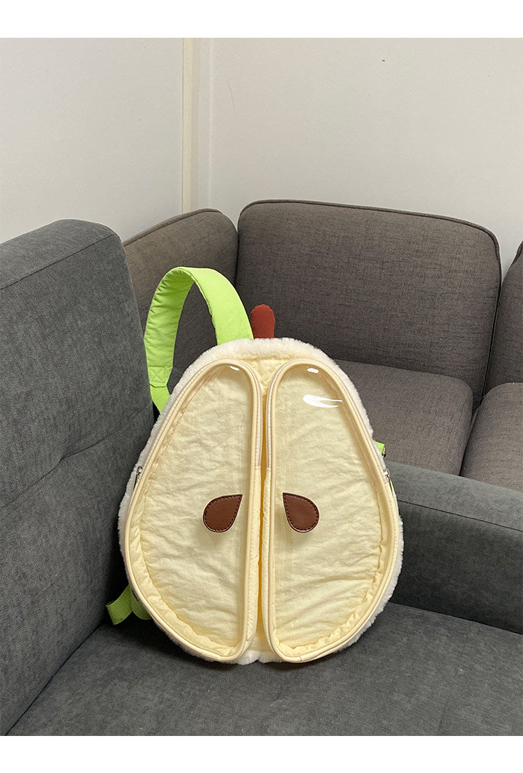 Plush Pear-Shaped Ita Backpack | Bag | Three Fleas