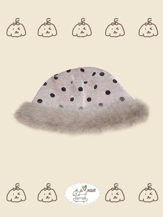 Polka Dots Plush Bucket Hat