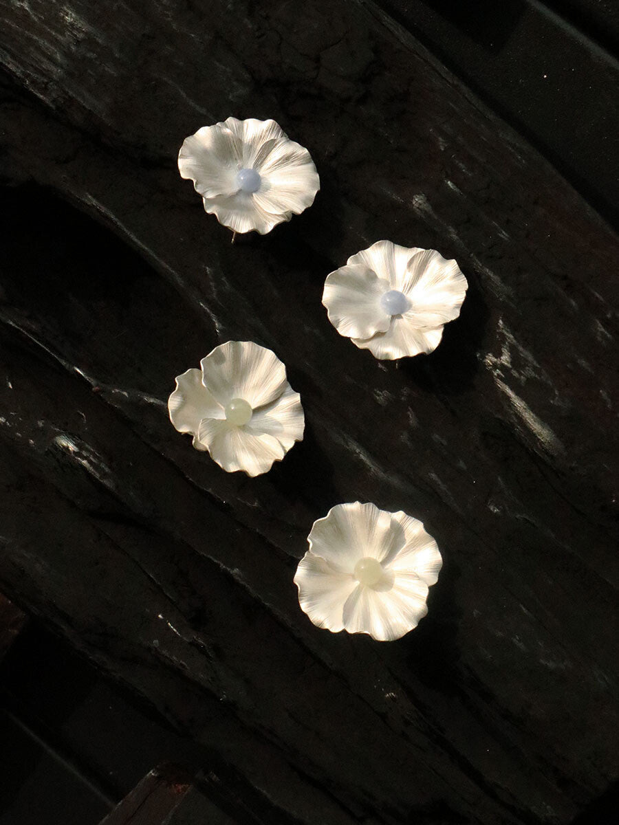 Poppy Silver Earrings