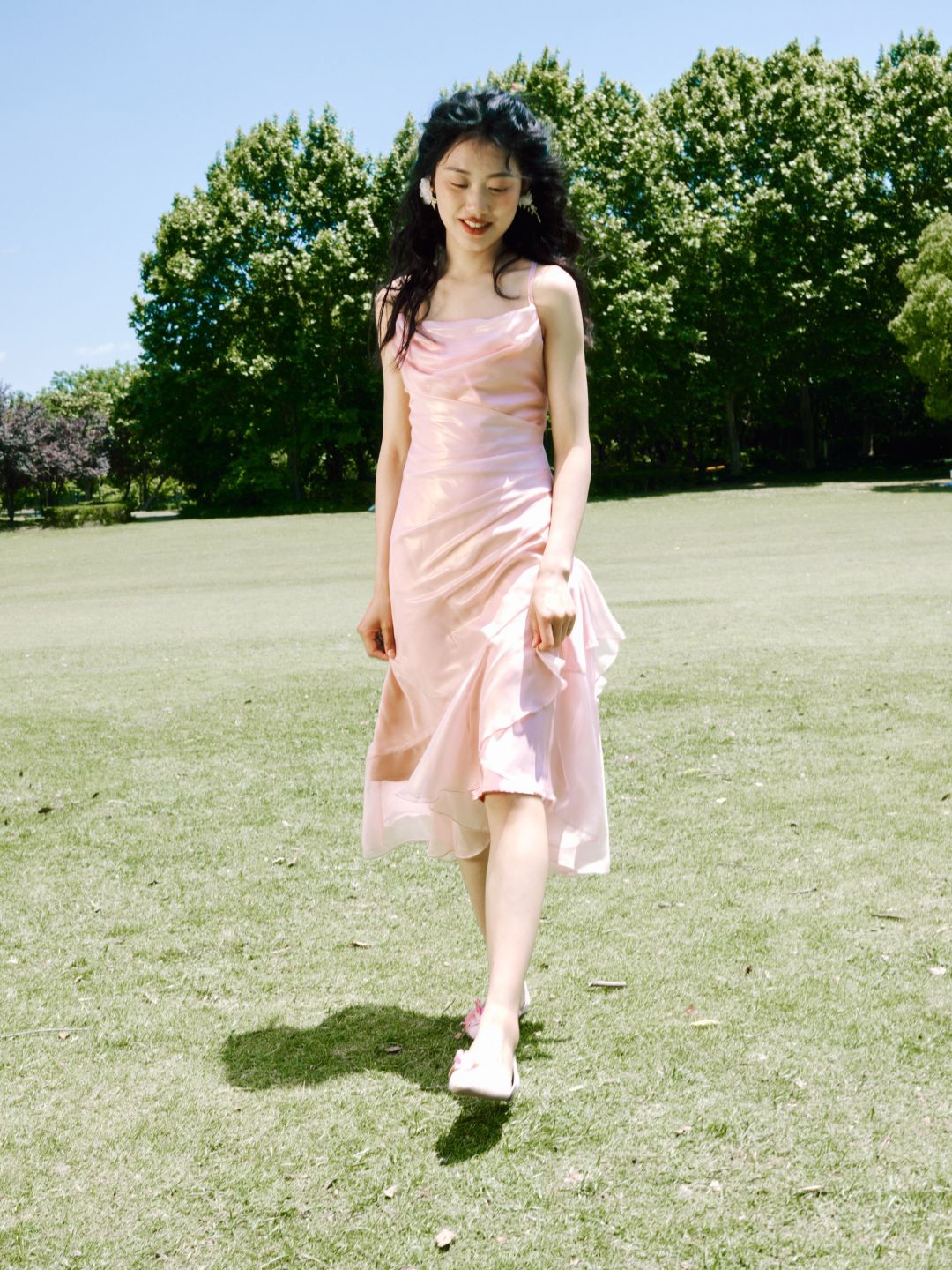 mermaid sparkly pink prom dress with slit Zapakasa Women Sparkly Pink Prom Dress with Slit Mermaid Lace-Up Back Party  Dress
