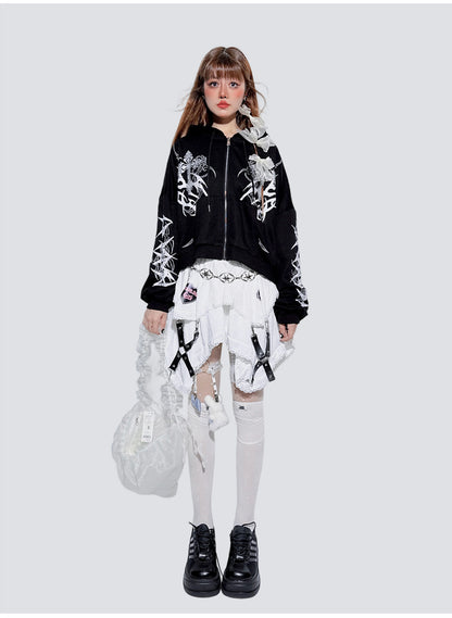 Puffy Irregular Lace Layered Skirt