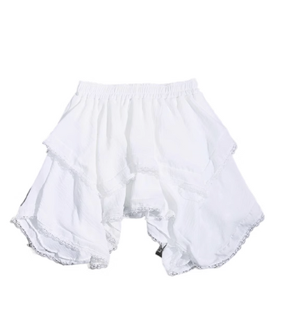 Puffy Irregular Lace Layered Skirt