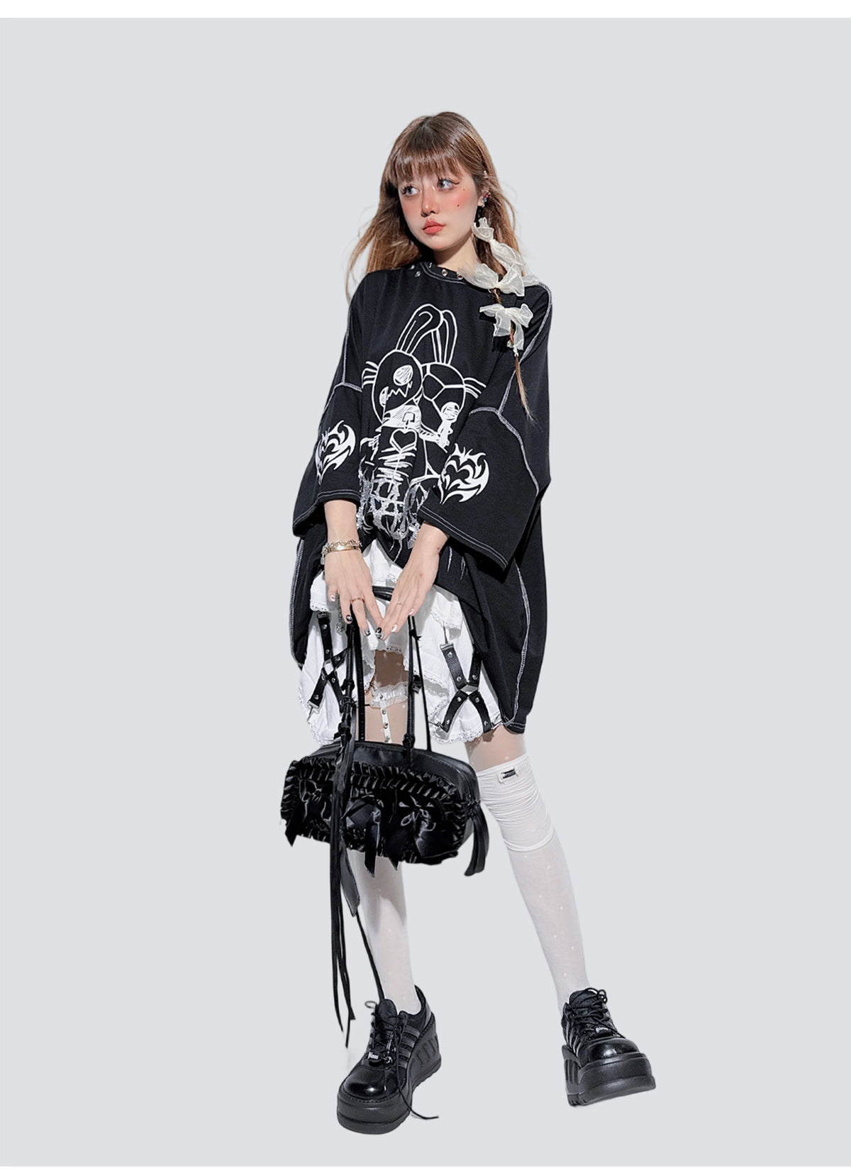 Puffy Irregular Lace Layered Skirt